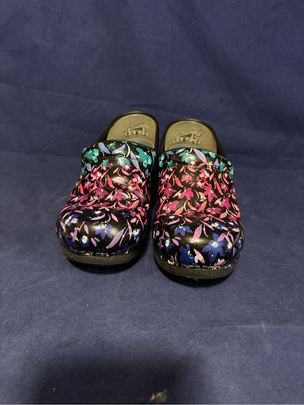 Dansko Women’s 37, 6.5-7 Multi-Color Floral/Blk Clog Shoes Nurse Workwear XP 2.